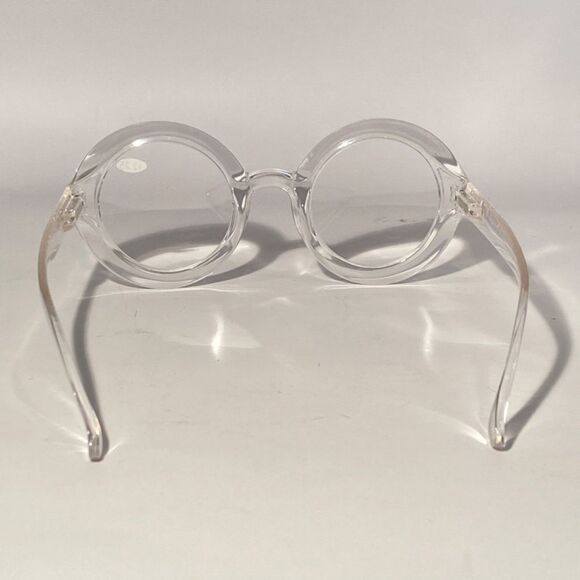 1061 Fern Oversized 2.25 Reading Glasses Readers Round Clear Frames NWT - Picture 5 of 9